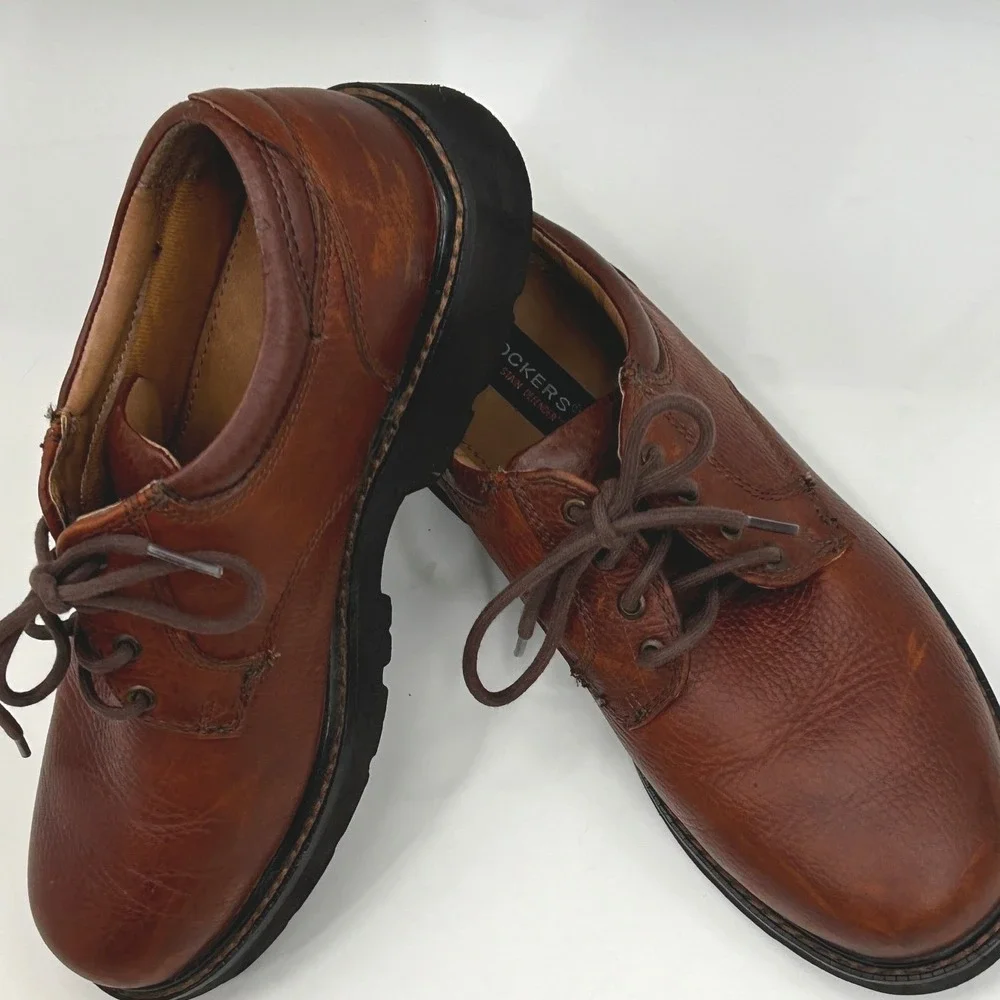 Dockers Men's Brown Leather Oxford Shoes Oil Resistant Soles Size 10 Heritage